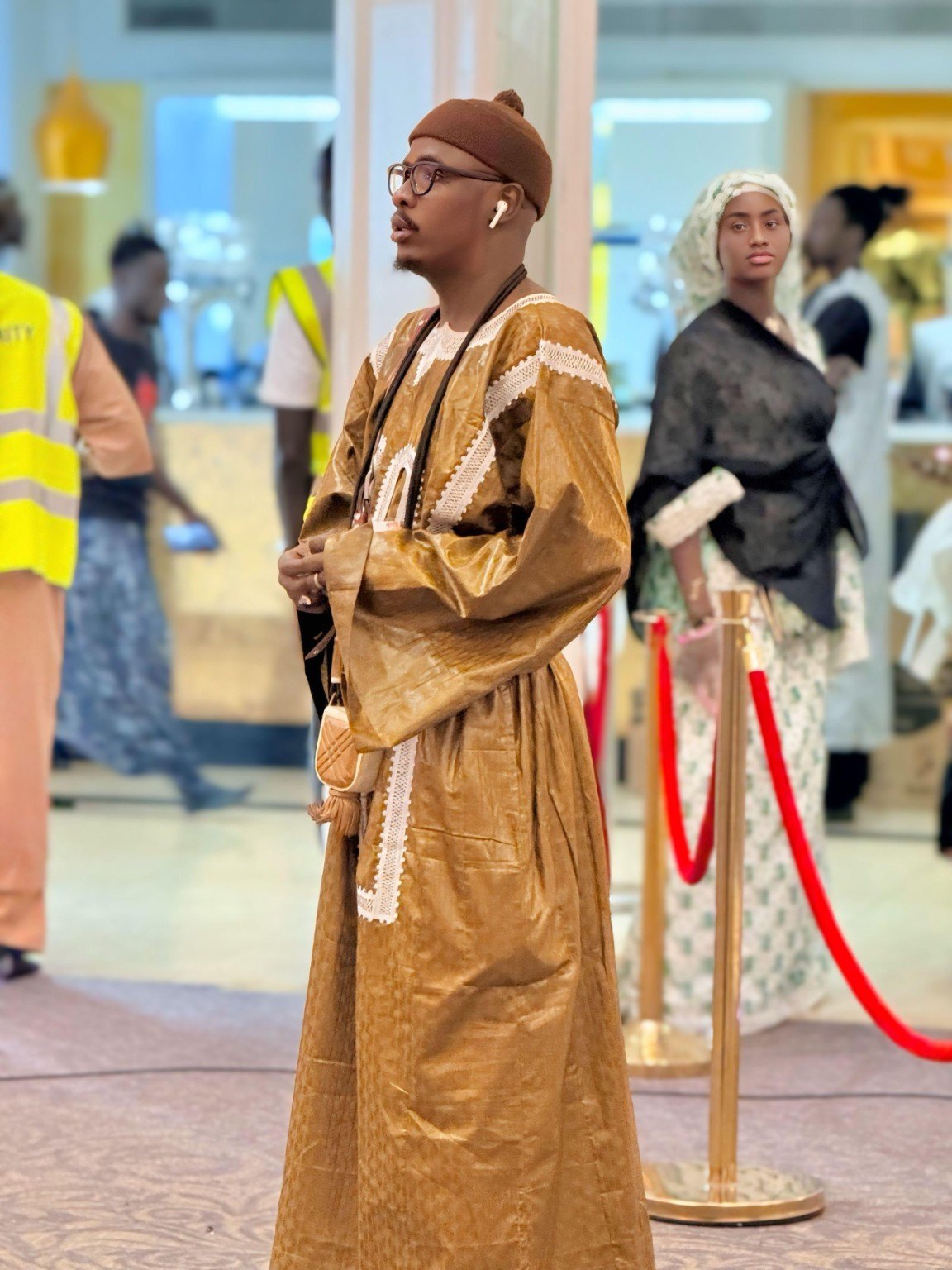 A guest arriving at the event venue